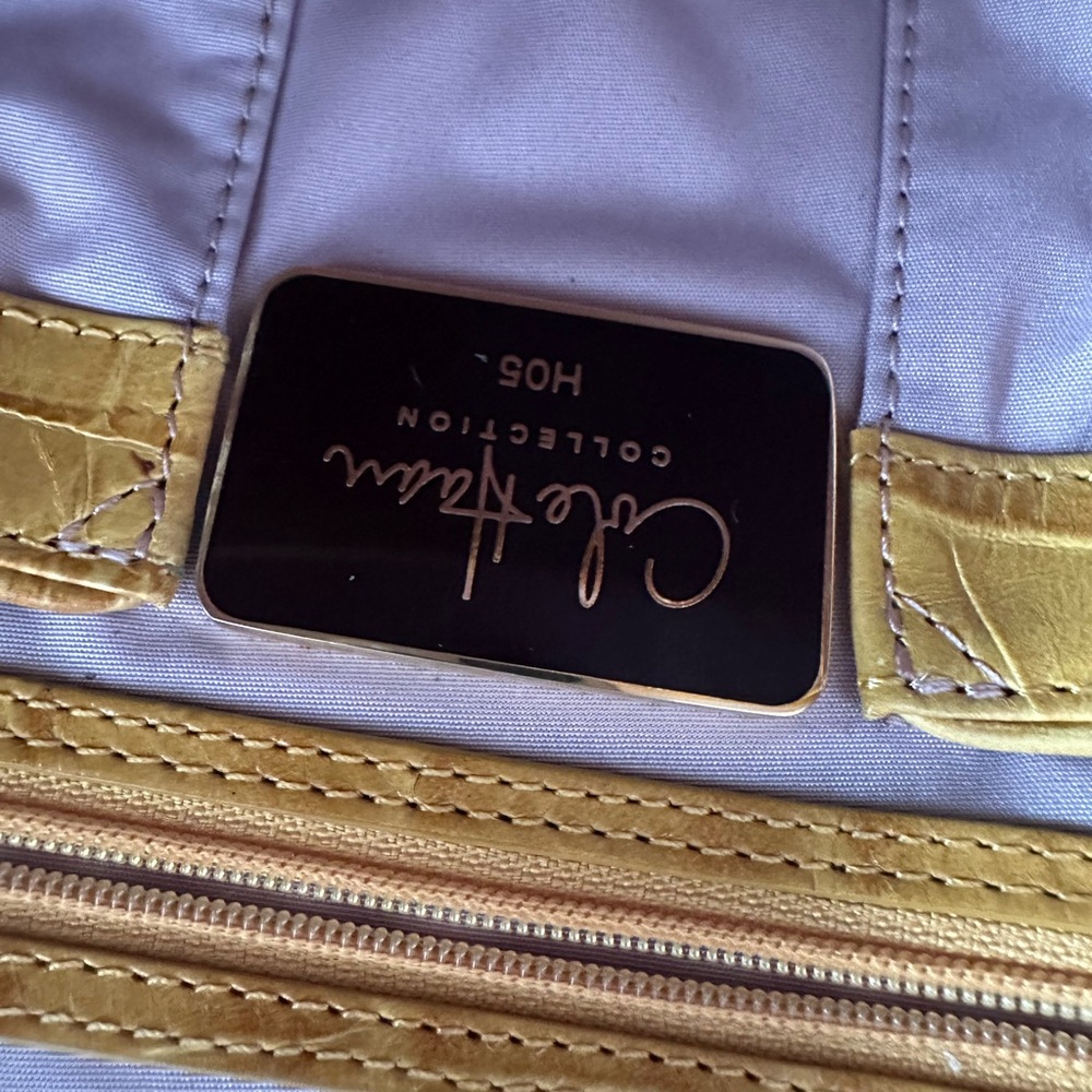 Cole Haan Gold Croc-Embossed Tote - Picture 10 of 12